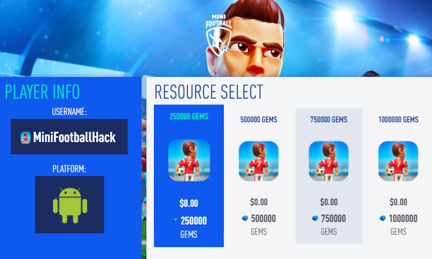 Mini Football Trucchi Mini Football Trucco Gemme e Gratuite